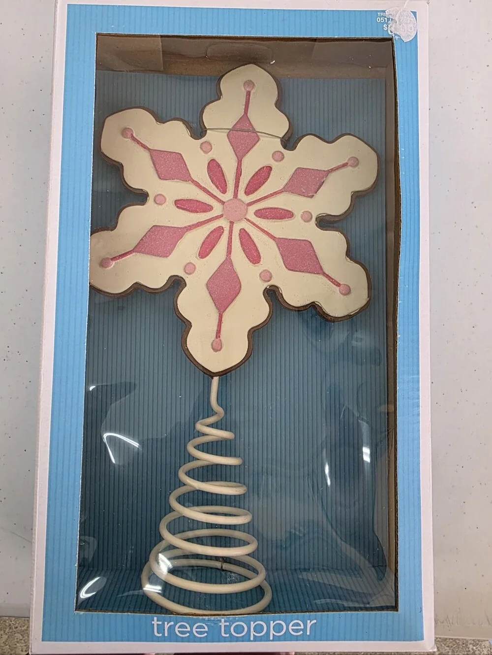Martha Stewart Christmas Tree Ornaments Snowflake Tree Topper Pink & White Candy
